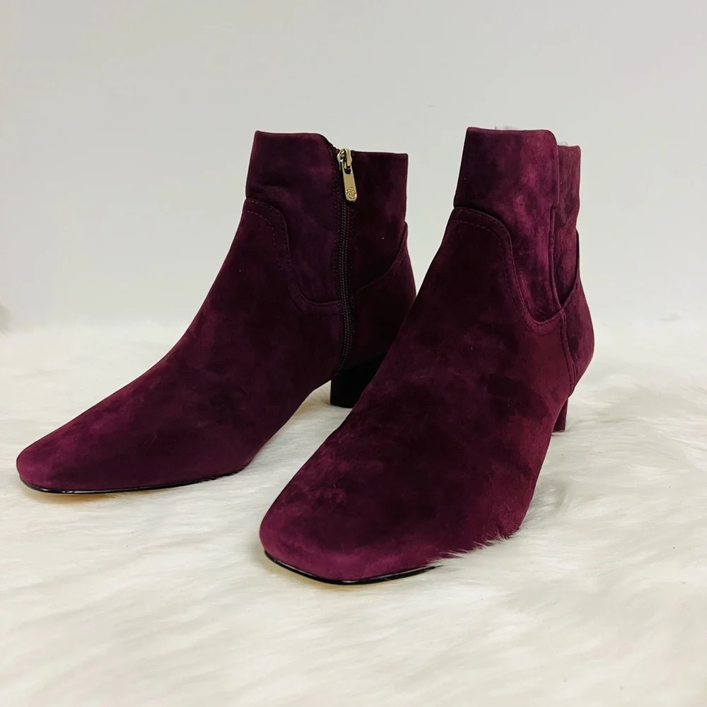 Draper James Bethany Booties in Burgundy size 10 NWOB